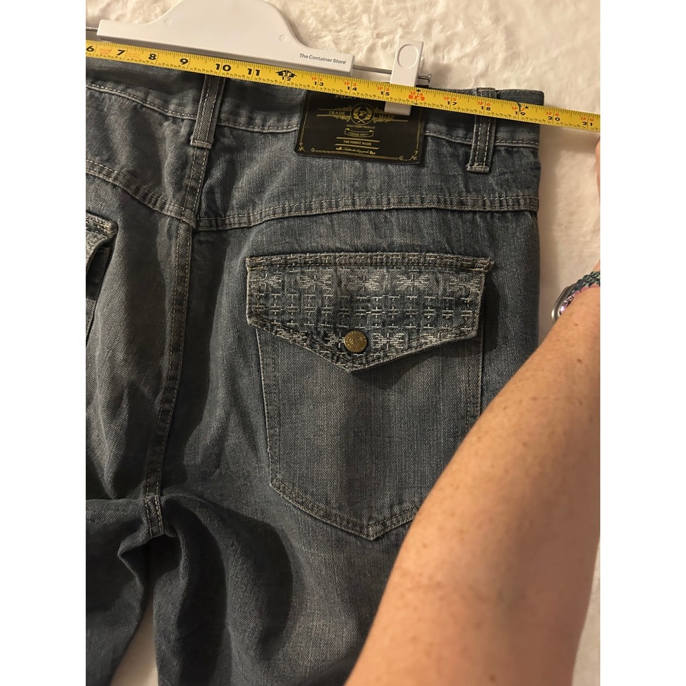 Phat Classics Mens Dark Wash Relaxed Straight Leg Jeans 40x34 Vintage Y2K Style - Picture 9 of 10